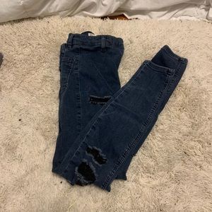 TopShop Joni Moto Skinny Distressed Jeans